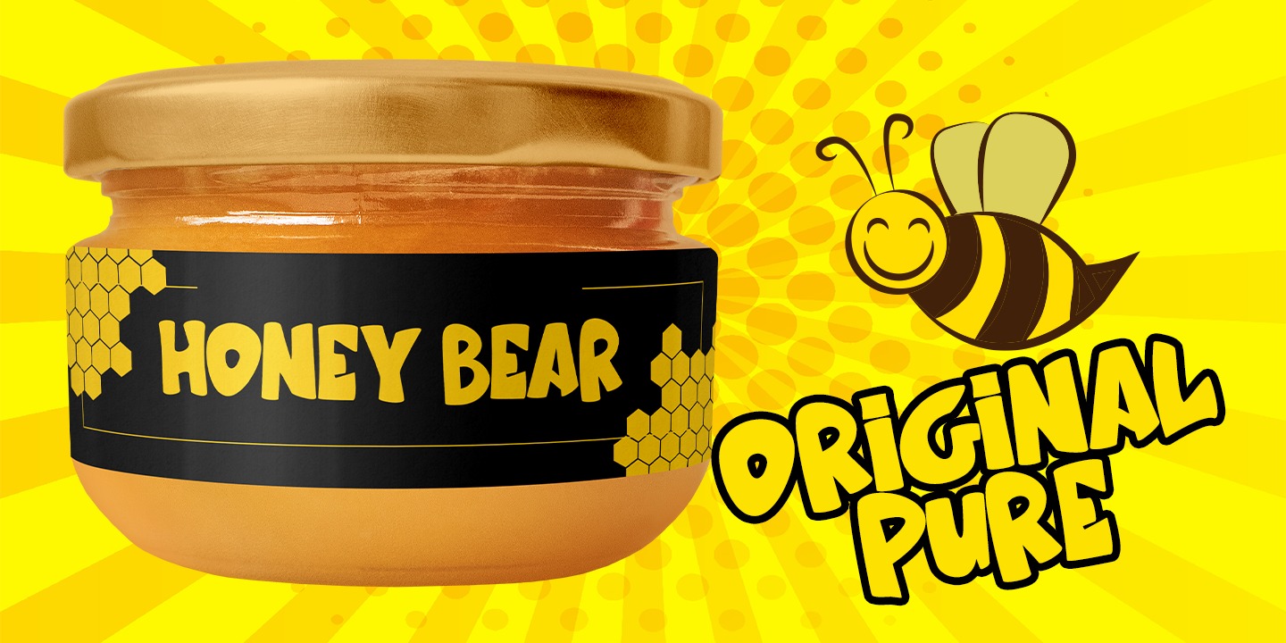 Przykład czcionki Honey Bear Italic